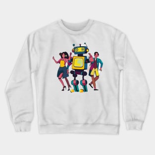 robot dancing in club art deco Crewneck Sweatshirt